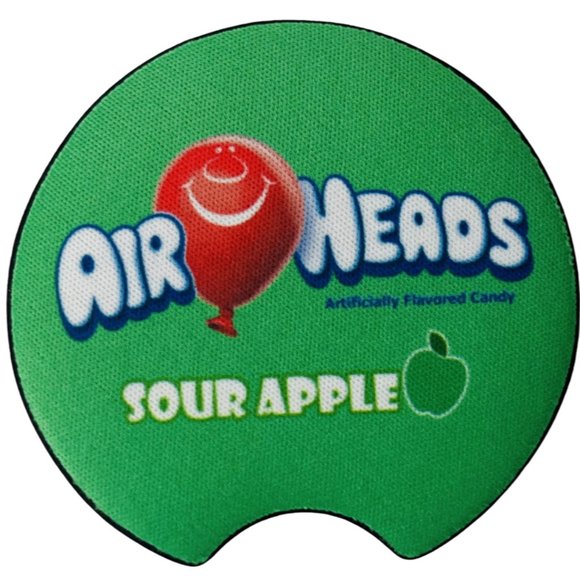 Car Coasters Air Heads Sour Apple Candy Snack Junk Food Set of 2 Neoprene Absorb - Picture 3 of 9